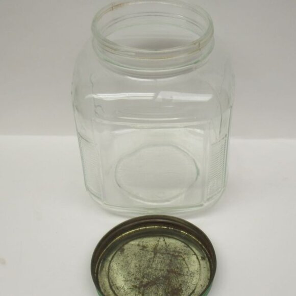 Vintage Gallon STORE or COFFEE JAR with Original Metal Green Screw-On Lid - Picture 5 of 5